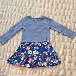 Tea Collection Blue Striped Floral Dress